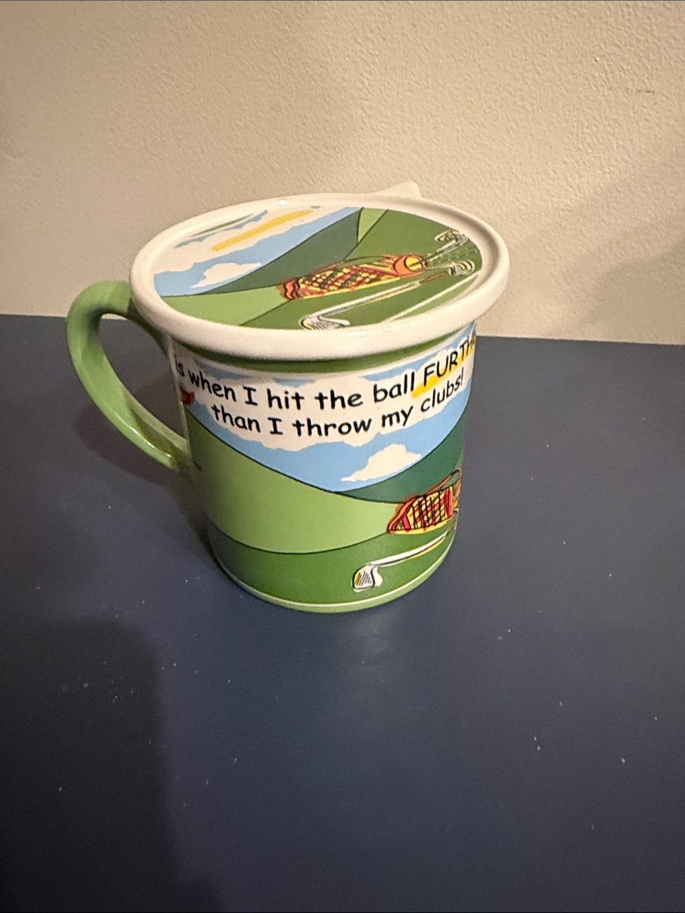 Ambiance Green Golf Scene Ceramic Mug with Lid
